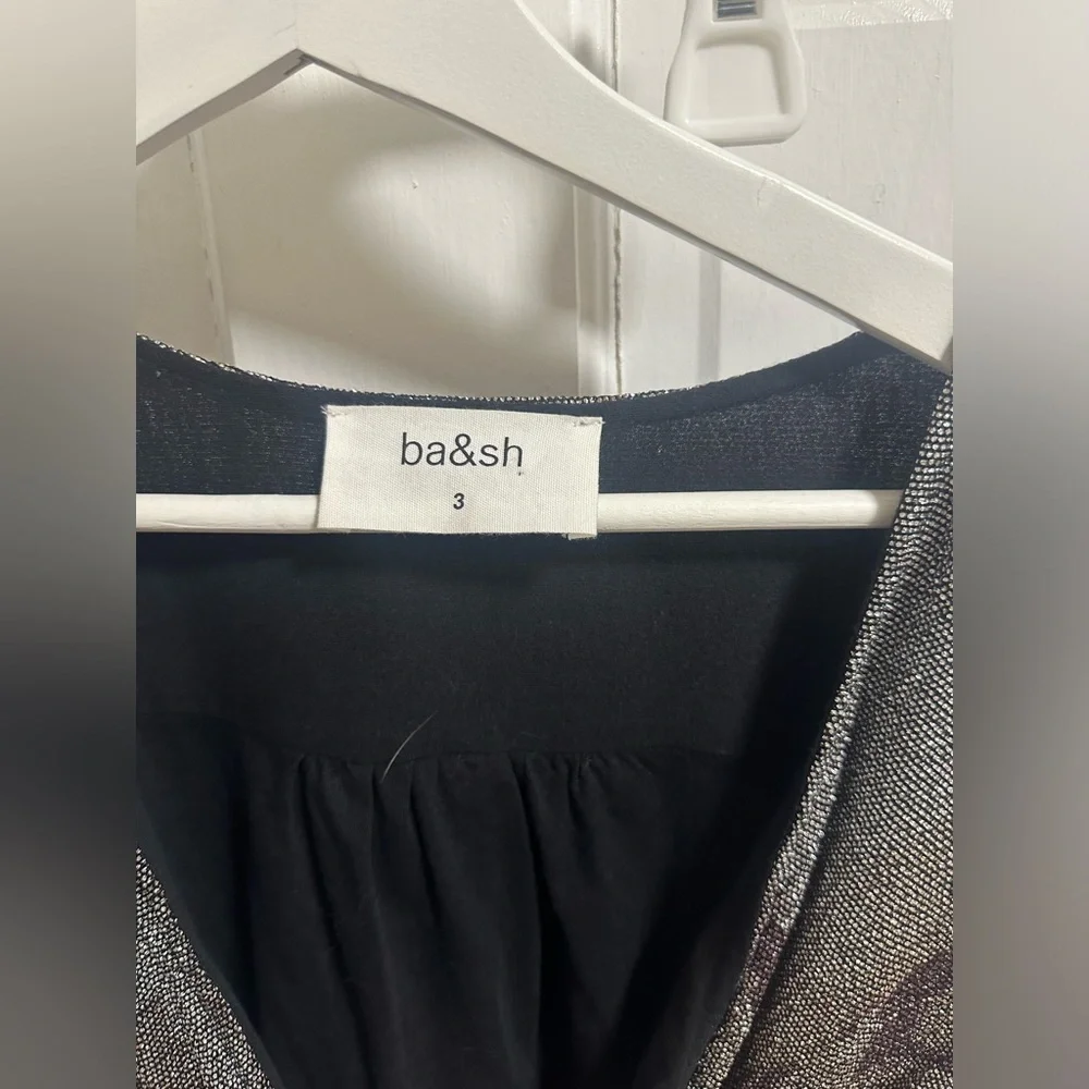 NWOT ba&sh Black Robe Lizie dress size 3 MSRP $465 - Picture 5 of 7